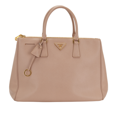 Large Double-Zip Galleria, &pound;550, Handbags, Pink, Leather, Front view